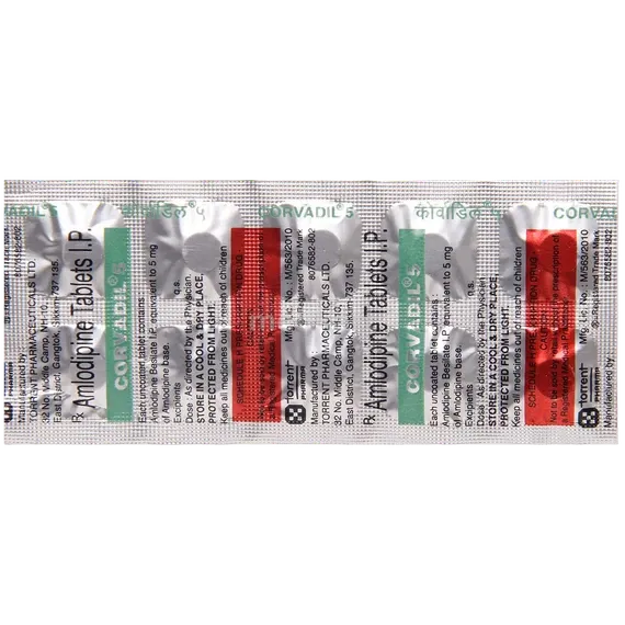 corvadil 5mg tablet 10's